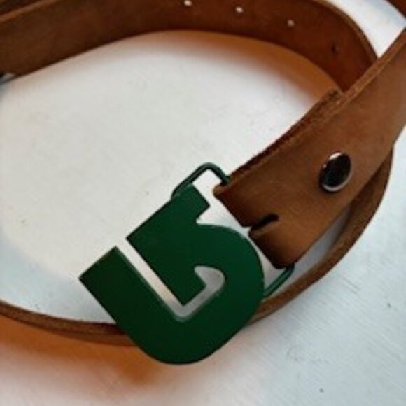 Burton Accessories - Burton logo brown leather belt, 36" length, 1 and 1/4" width, 5 holes